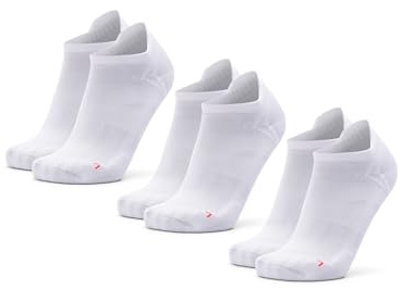 DANISH ENDURANCE Löparstrumpor, Kvinnor & Män Luftiga Strumpor för Gym, Mot blåsor, Låga, Unisex, 3-pack, Vit, 39-42