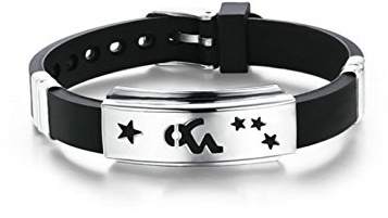 Bishiling Edelstahl Armband Herren Echtes Silikon Manschette Armband Männer Schwarz