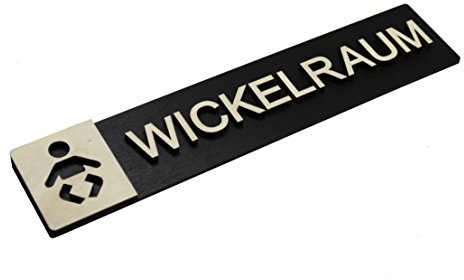 Manschin-Laserdesign WC Schild Toilettenschilder Holz - Made in Germany - (Wickelraum)