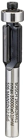 Bosch 1x PRO Bündigfräser mit unterem Kugellager, D 9,5, L 13,7, S 6 | für Weichholz, Hartholz, Ø 9,5 mm, Professional Zubehör Oberfräsen, Kantenfräse