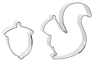 Der-Ideen-Shop 1 Keksausstecher-Set Eichhörnchen und Nuss | aus Edelstahl | Herbst | Waldtiere