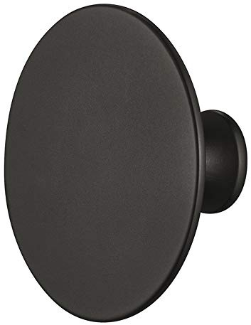 Gedotec Messing Möbelgriff schwarz matt Schrankknopf Vintage Möbelknopf Antik für Schubladen - H1960 | Tür-Knopf groß Ø 60 mm | Kommoden-Knopf rund | 1 Stück - Design Knauf Landhaus-Stil mit Schrauben