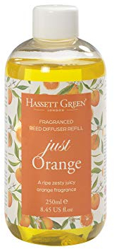 Hassett Green London - Just Orange - Fragrance Oil Reed Diffuser Refill - Larger Size 250ml Bottle