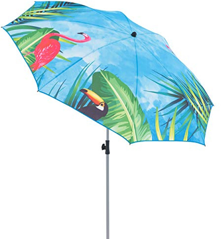 Doppler GS BASIC 200 - Sonnenschirm für Balkon oder Garten - Regenabweisend - Knickbar - ca. 200 cm - Flamingo