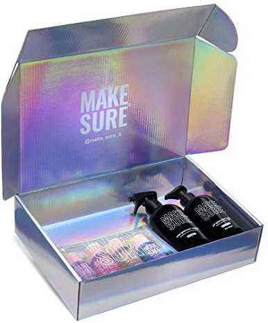 MAKE SURE Gel Igienizzante Mani 70% Alcool + Spray Igienizzante Superfici - Profumazioni assortite, MAGIC BOX 4x50 ml + 2x300 ml + BOX OLOGRAFICA