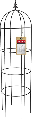 KADAX Rankobelisk aus pulverbeschichtetem Stahl, 3D-Rankobelisk, Rankhilfe, Obelisk, freistehende Ranksäule, Rankobelisk, Rankturm, Rankgitter (H: 150 cm, Rund)