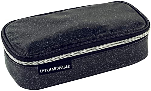 Eberhard Faber 577587 - Schlampermäppchen Glitzer-Anthrazit, Federmäppchen mit Reißverschluss, großem Hauptfach und Innentasche
