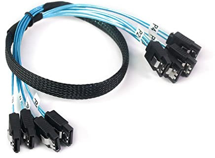 ADCAUDX SATA-III-Kabel: 0,5 m, 4 Stück/Set - 6 Gbps HDD-SSD-Datenkabel, Ersatz für Server, Bitcoin, Computer, CD, DVD-Laufwerke, RAID (1,6 m)