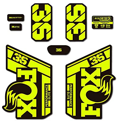 STAR SAM Autocollants compatibles avec fourche de vélo Fox 36 Performance Elite 2021 Jaune fluorescent 1 cm