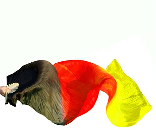 1 Paar/1 Stück Kunstseide Bauchtanz Schleier Fächer Rippen handgefertigt gefärbt Leistung lange Fächer Bauchtanz Kunstseide Fans Figur 9 1 Stück rechte Hand 240 cm