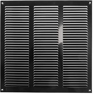 Repa Market negra Cubierta de ventilación de aire resistente a los arañazos de 300 x 300 mm (dimensiones exteriores) – Cubierta de rejilla de acero galvanizado con pantalla de malla/pared