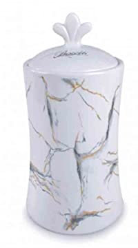 Biscottiera in ceramica motivo marmo marble barattolo contenitore ideale come regalo natalizio o come oggetto di sicuro impatto nella tua cucina per conservare svariati oggetti.