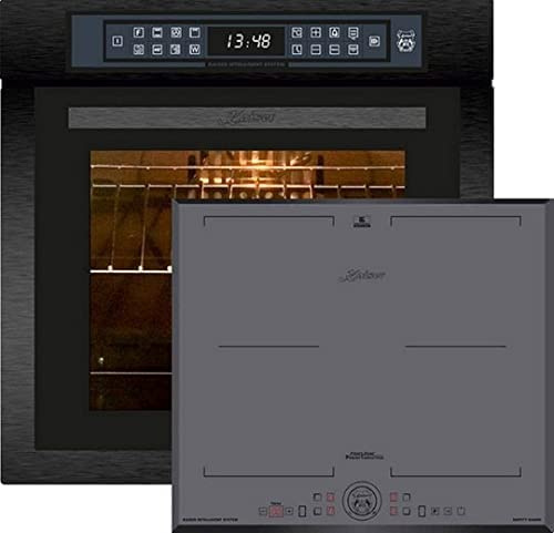 Kaiser Ensemble de cuisinière à induction EH 6306 RS + KCT 6730 FIG, Four à encastrer, noir, 79L 15 ft Gril Air fryer encastrable Cuisinière autarcique Power Slide Écran fonctionnel, gris