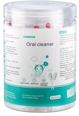 Yolispa Baby Zungenreiniger Neugeborene, 30 Stück Baby Mundreiniger Neugeborene, Säugling Zunge Zahnbürste Weiche Gaze Mundreinigung Stick Zahnpflege für 0-36 Monate Säugling