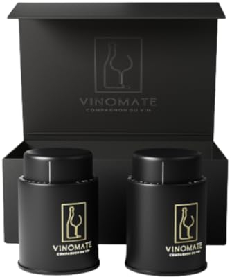 Tappo Vino Sottovuoto con Pompa | Conserva il Gusto del Vino | Idea Regalo Uomo, Donna, natale | Tappi Bottiglie Vino Riutilizzabili | Accessori Vino in Scatola Regalo