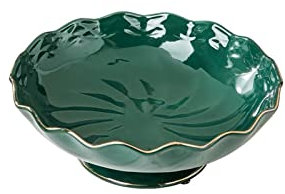 OQHAIR Bandeja de Frutas Plato de Fruta de Porcelana, Plato de corazón para la Hora del té, Plato de Fruta Creativo, Plato de Ensalada de Restaurante, Decoraciones de cerámica (Color: Ver