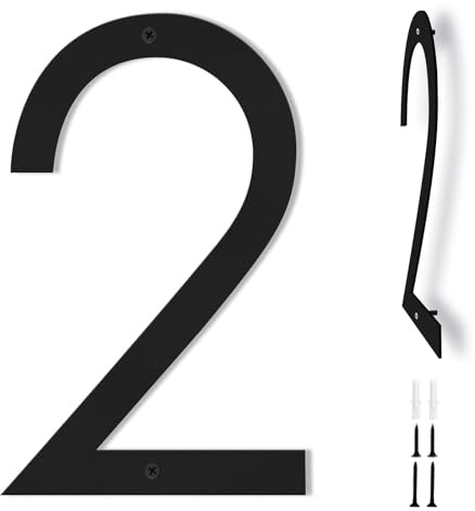 Powerful 12 Inch Door Number Plaques for Outside, 30CM Personalised Black Door Numbers, House Signs for Outside, Apply to House Mailbox, Apartment, Hotel, Courtyard, 0-9, Black-2