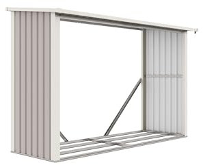 G21 Kaminholzregal WOH 335, 242 x 89 cm, grau