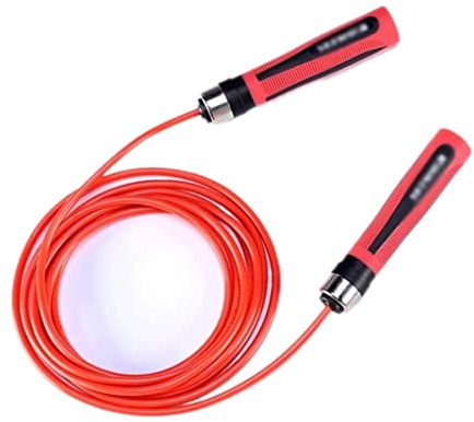 Seilspringen Sprungseil Speed Skipping Springseil Bodybuilding Aerobic Sport Abnehmen Übung Fitness Kunststoffgriff Jump Rope (Color : Rood)