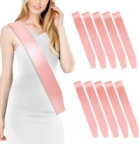 GGUFAY - Paquete de 10 cintas en blanco - Artículos para fiestas - Cintas personalizadas - Para cumpleaños, bodas, despedidas de soltera