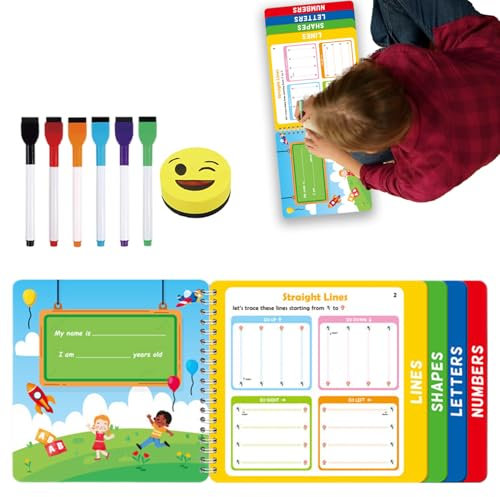 Dioeazh Libro De Escritura Para Niños, Cuadernos Escolares Reutilizables Para Aprender El Alfabeto, Actividades Educativas Para Preescolar Jardín De Infancia Educación En Casa Y Entretenimiento De