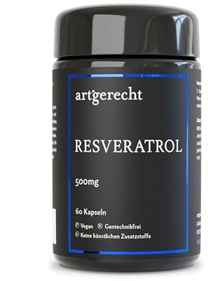 RESVERATROL 500 mg 60 Kapseln – Hochdosiertes Trans-Resveratrol mit BMT® Mikroverkapselung | Unterstützt Zellschutz, Herzgesundheit, Vitalität | Vegan, ohne Zusatzstoffe | Japanischer Staudenknöterich