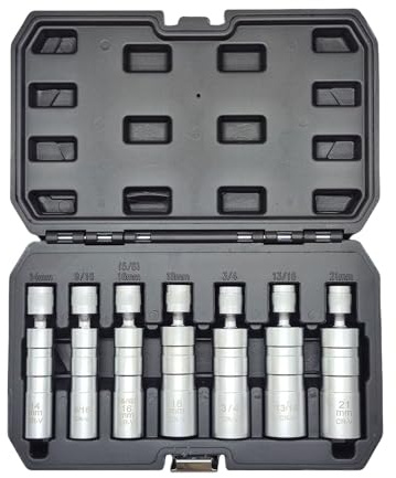 Rotating Sparks Plug Socket 3/8 Drive Retention Lightweight Automotive for Compact Space Multiple Size Sparks Plug Socket Set