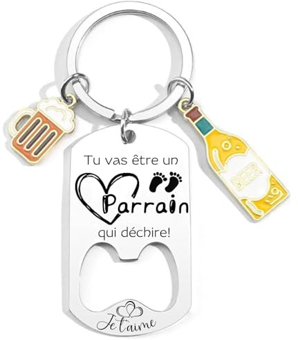 MNBVBV Cadeau Annonce grossesse Porte clés pour un futur papa - futur papi - futur parrain - futur tonton cadeau tu vas etre papa tonton parrain papy