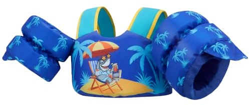 Gogokids Baby flytväst med simvingar för 15–30 kg, EN 13138-1, certifierat simhjälpmedel för barn från 2–6 år, simnudlar för småbarn med armvingar för pool, strand och simning