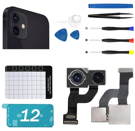 Main Rear Camera for iPhone 12 Back Camera Replacement Module 12MP with Repair Tools for iPhone 12 A2403 A2172 A2402 A2404