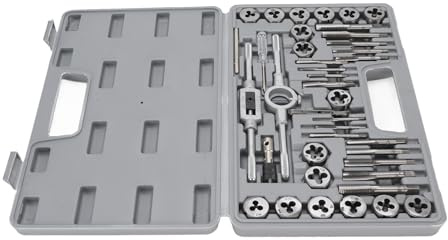 Bediffer Jeu de Tarauds et Filières Professionnels en Acier allié de 40 Pièces pour Kit D'outils de Filetage, Idéal pour les Amateurs et les Professionnels du Travail des Métaux