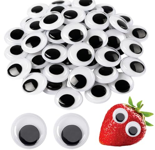 Quesuc Adhesivos Ojos Móviles Negros De Plástico Redondo Autoadhesivo Ojos (50pcs 20MM)
