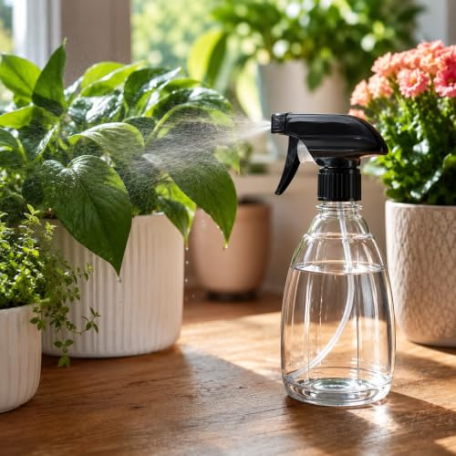 400ml Clear Trigger Spray Bottle – Empty Refillable Plastic Spray Bottle with Adjustable Nozzle Sprayer Water Mister for Cleaning, Gardening, Hairdressing, Plants, Home, Salon Household Use Pack of 1