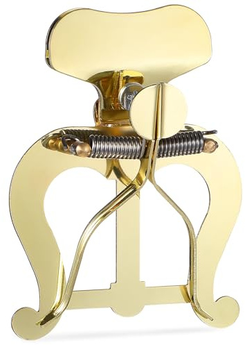 Zerodeko Klappmappe Marschkapelle Posaunen Leier Clip aus Metall Goldfarben Leichter Notenhalter für Posaune und Klarinette zum Aufstecken