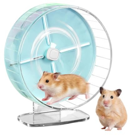 25,4 Centimeter Hamsterhjul 25,4 cm Löphjul med Justerbart Stativ | Tillbehör för Hamsterlöpning För ökenråttor, möss, chinchillor, illrar, ekorrar, sockerflygare, i , inomhus, utomhus, i