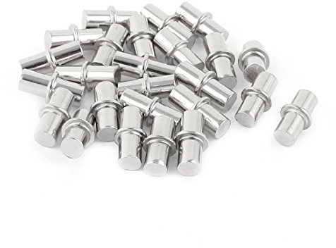 sourcing map 25Stk 6mmx15,4mm Metall zylindrischen Form Halter Bodenträger Stifte Bolzen de