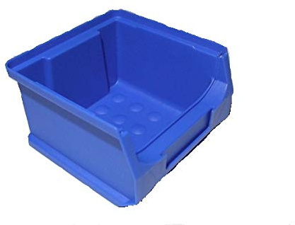 Stapelboxen Lagerbox Schraubenbox Gr. 1 blau 100x100x60 mm Made in Germany Sichtlagerbox 50 Stück