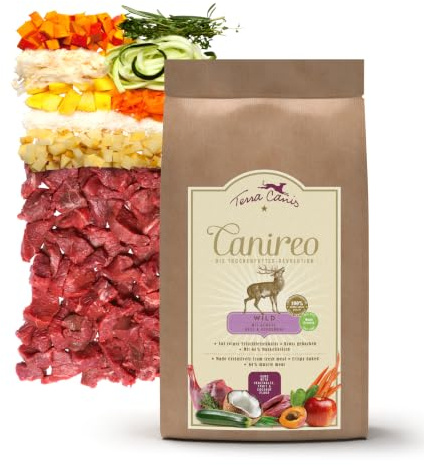 Terra Canis Wild mit Gemüse & Obst, Canireo Trockenfutter für Hunde, 2,5kg | 100% Lebensmittelqualität aller Rohstoffe, 64% Frischfleischanteil, schonend zubereitet, getreide- und glutenfrei