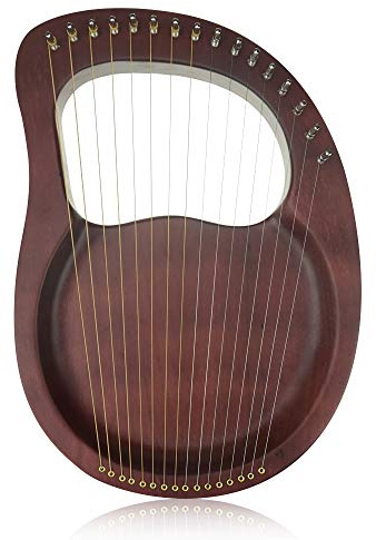 Timeless Classic“OW”16-String Wooden Lyre Harp,Mahogany Wood String Instrument with Carry Bag,Tuning Wrench,Cleaning Cloth and backup 16 Strings