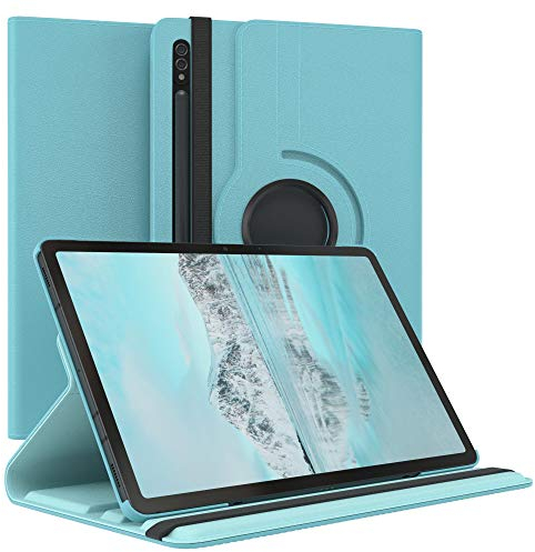EAZY CASE - Tablet Hülle für Samsung Galaxy Tab S7 / Tab S8 Schutzhülle 11 Zoll Smart Cover Tablet Case Rotationcase zum Aufstellen Klapphülle 360° drehbar mit Standfunktion Tasche Kunstleder Blau