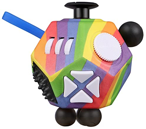 VCOSTORE Fidget Cube mit 12 Seiten, Infinity Cube Fidget Anti Stress Würfel Spielzeug für Erwachsene Kinder mit ADHS,ADD,ASD,ADHD