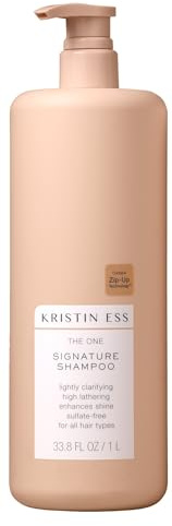 Kristin Ess Hair One Signature Shampoo with Avocado Oil + Castor Oil for Women - Lightly Clarifying Daily Sulfate Free Hydrating Shampoo, Color Safe, Vegan, 33.8 fl oz
