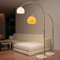 Jago® Lámpara de Pie-Forma de Arco/Pantalla Giratoria/Altura Ajustable/1xE27 máx. 60W/LED, Base de Mármol, Color y Tamaño a Eegir-Lámpara de Suelo para Salón, Dormitorio, Oficina (145-220cm, Blanco)