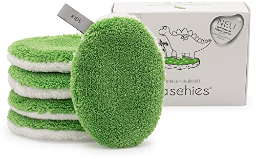 Waschies Babys & Kinder Waschpads – 5er-Set Grün – hergestellt in Deutschland - Eignung bei Windeldermatitis & Neurodermitis - hypoallergene Alternative zu Einweg-Feuchttüchern und Waschlappen