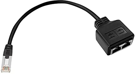 WANGCL 2 adaptadores de red RJ45 Ethernet divisor 1 a 2 con cable de red para computadora portátil, enrutador de escritorio, caja de TV, etc.
