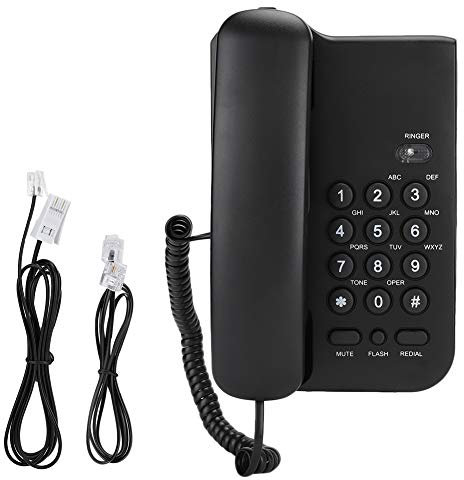 KXT3026CID Basic No AC Power Required Large Button Phone Wired Indicating Light Flash KX T3026 CID English Telephone for Hotel Home Office Landline Corded Telephone (UK Line with Random(Black)
