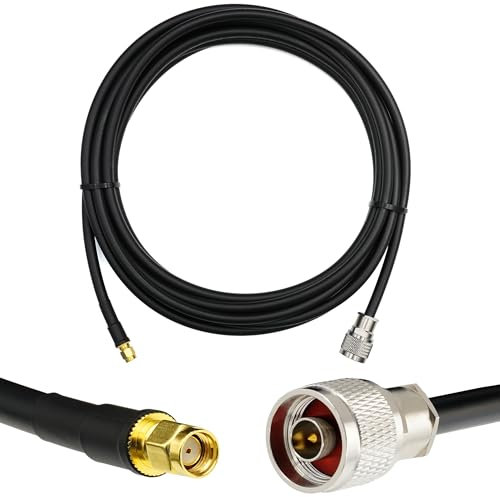 RANGEFUL 15m RP-SMA Macho a N Macho Cable Coaxial extensor – RPSMA N Male Cable de Extensión 5D-FB Baja Pérdida 50 Ohm – alargador para amplificador señal WIFI repetidor WIFI Router Antena