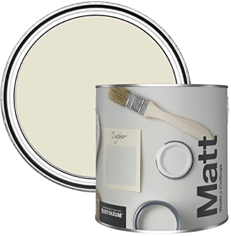 Rust-Oleum ultra strapazierfähige, extra deckende, abwaschbare, beige matte Wandfarbe - Auster 2,5 Litres
