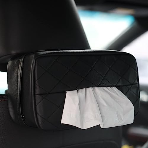 Porte-mouchoirs standard de voiture, 120 mouchoirs pour voiture, siège arrière de voiture, rangement extra large pour 120 mouchoirs par boîte, pour un usage quotidien (noir)