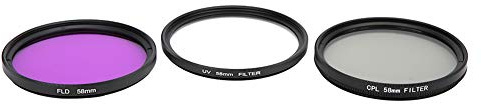 Kit de Filtre de Lentille en Verre Optique 58mm UV CPL FLD avec Sac de Rangement pour Appareil Photo Reflex Numérique